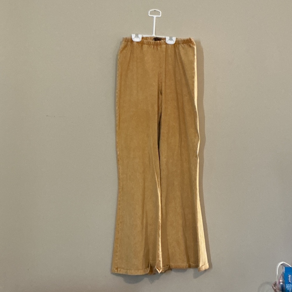 Tan Boot Cut Flare Pants